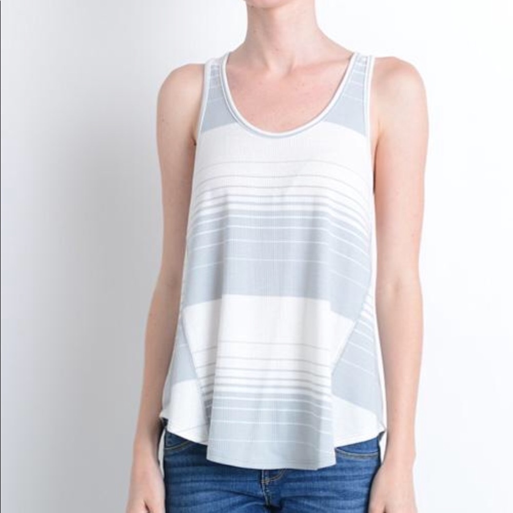 White and grey tank top